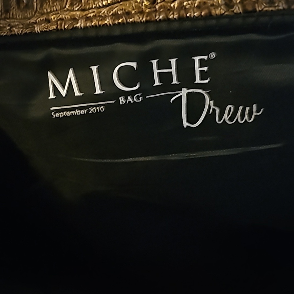 EUC Miche Drew Prima Bag Purse Shell Only Metallic Cinnamon Brown Croc - Picture 3 of 7